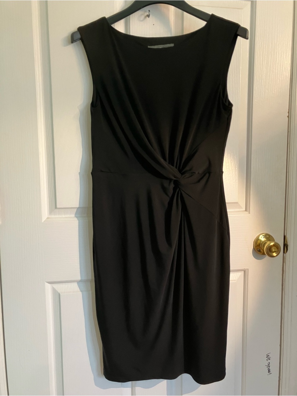 Donna Ricco Black Twist-Front Sheath Dress